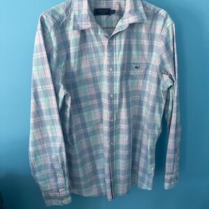 Vineyard Vines Pastel Plaid Button-Down in Blue, Pink & Mint